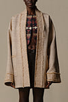 INTO THE EAST 25 Autumn/Winter Tussah Silk Patch Cardigan Jacket ITE-E1DGSS003SD22JK-SHA Sand